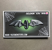 Load image into Gallery viewer, BAT-WINGED WHEEL • METAL Pin • GOTH - RAT ROD - BIKER