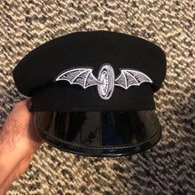 Load image into Gallery viewer, BAT-WINGED WHEEL • Small Embroidered Patch • GOTH - RAT ROD - BIKER