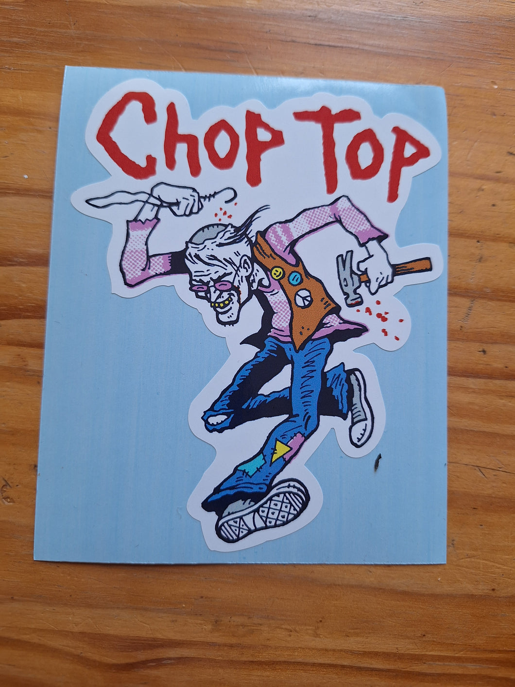 CHOP TOP • Large STICKER • Retro MANI-YACK MONSTER!!!  TEXAS CHAINSAW MASSACRE 2