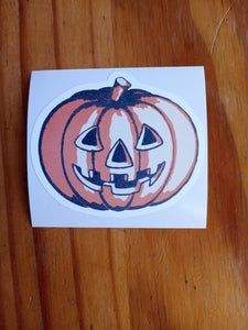 HALLOWEEN PUMPKIN - New Small Vinyl STICKER • GLOW IN THE DARK • MerriLei - Retro!