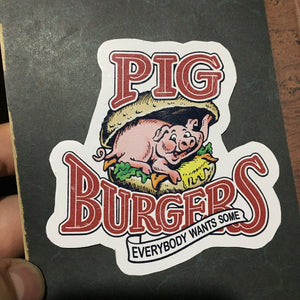 PIG BURGERS • Custom Vinyl MAGNET • Retro "Better Off Dead" Design!!!