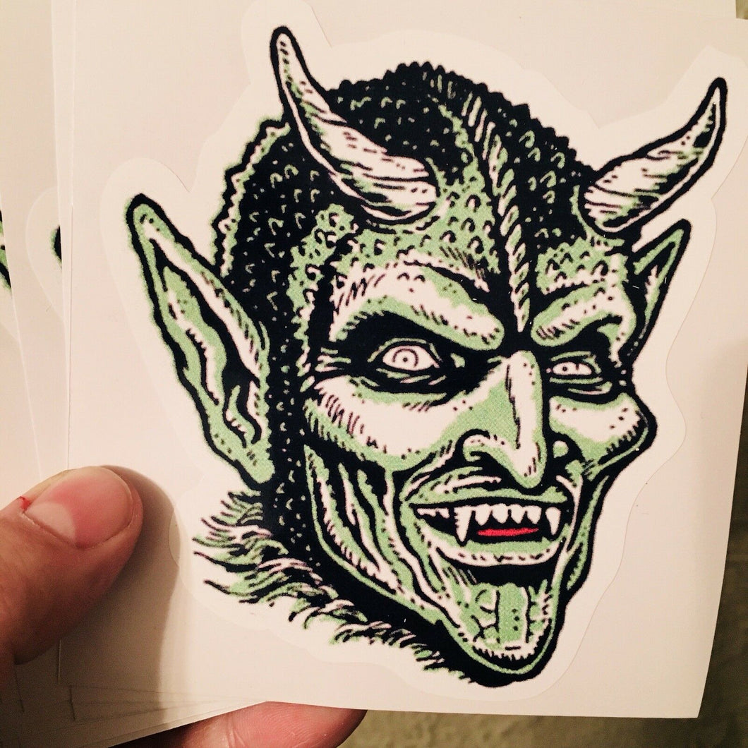 GARGOYLES • LARGE (4.5 INCH) STICKER • Retro MANI-YACK MONSTER!!! BERNIE CASEY