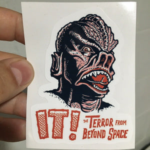 IT! TERROR FROM BEYOND SPACE • Small STICKER • Retro MANI-YACK MONSTER!!!
