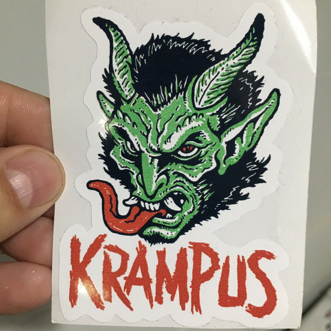 KRAMPUS • Small (GREEN) STICKER • Retro MANI-YACK MONSTER!!!