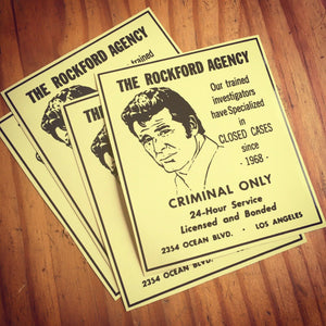 ROCKFORD FILES • Custom Vinyl STICKER!!! Yellow Page Ad Prop • James Garner!!!