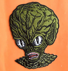 INVASION OF THE SAUCER-MEN • Embroidered Patch • Retro MANI-YACK MONSTER!!!