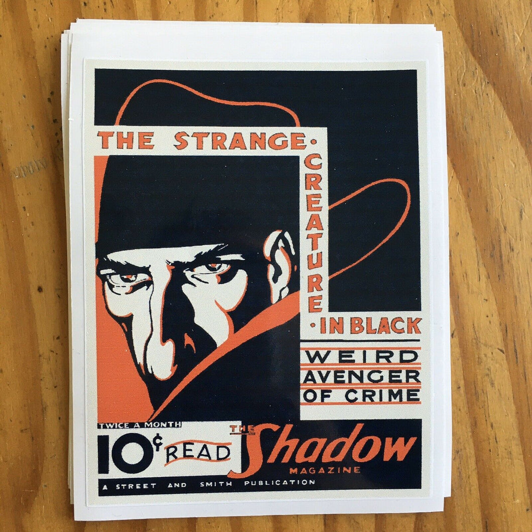 THE SHADOW • Large STICKER • Retro PULP - RADIO Mystery!!! • Iconic Pulp Magazine